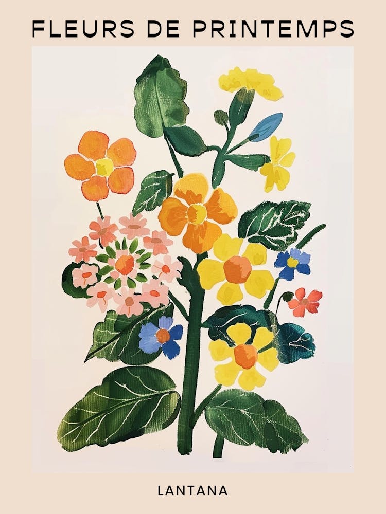 Spring Floral French Poster  Lantana 2
