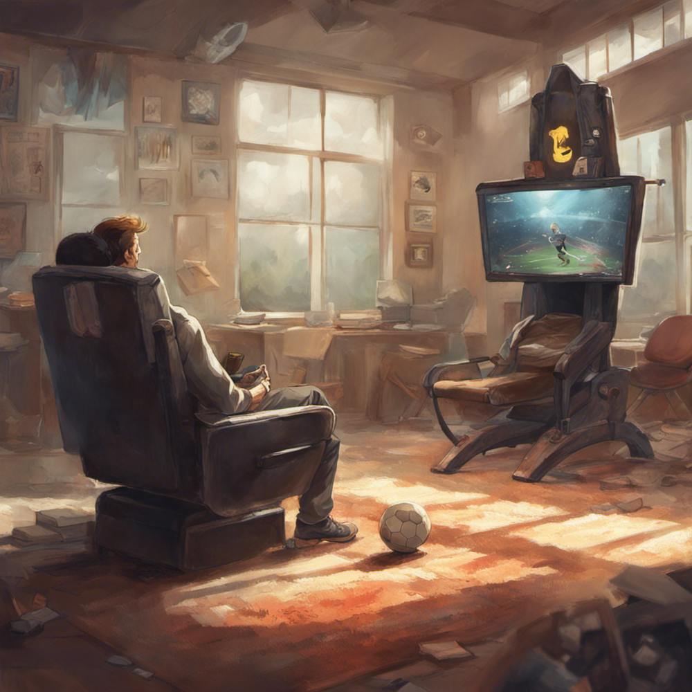 Man Playing Video Games In His Living Room