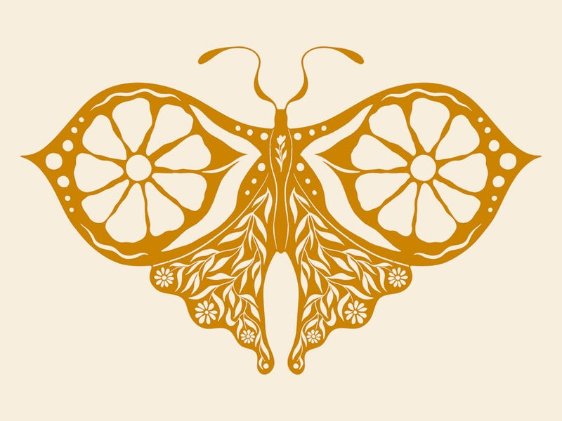 Folk Art Moth 05 - Mango