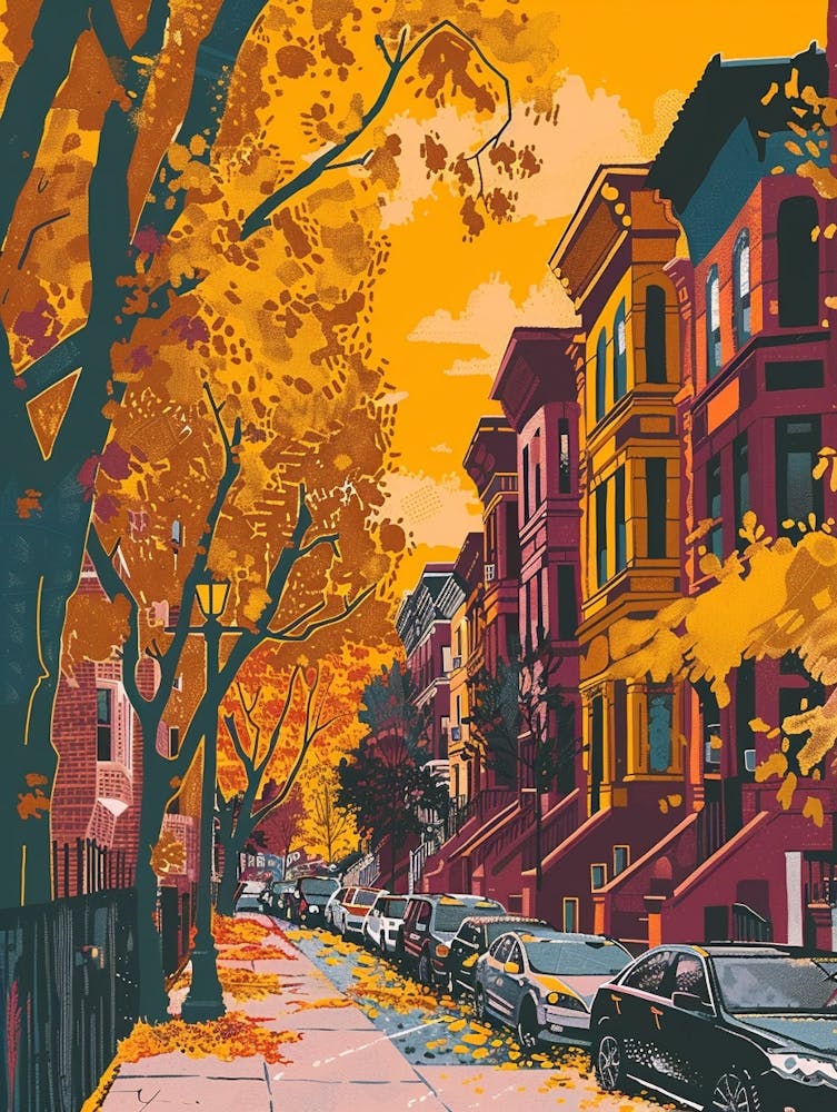 Fordham New York Colourful Silkscreen Illustration 4