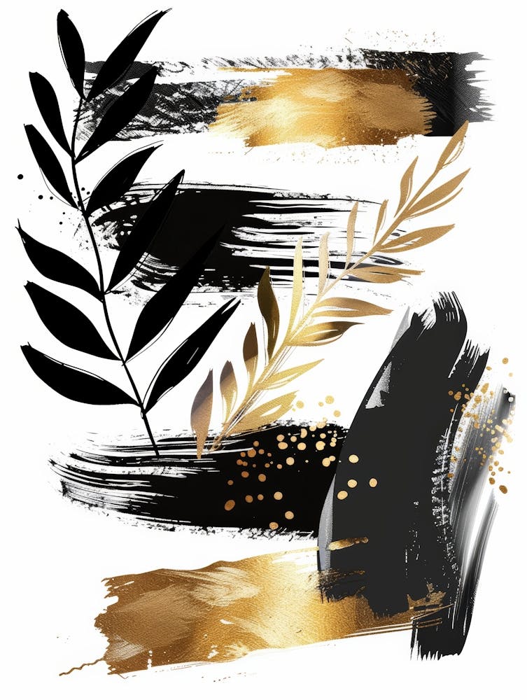 Gold And Black Brush Strokes 5
