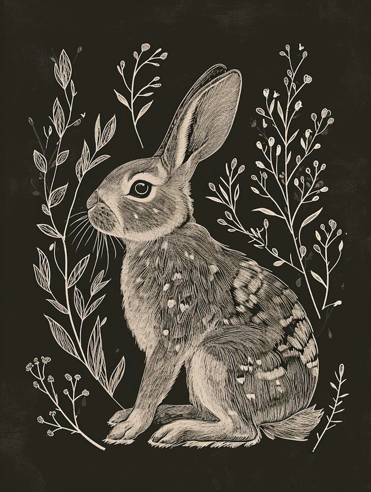 Cinnamon Rabbit Minimalist Illustration 2