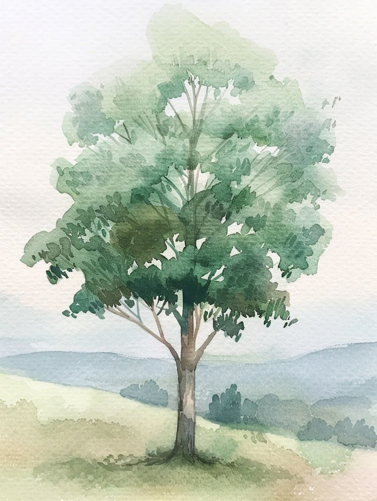 Eucalyptus Tree Atmospheric Watercolour Painting 4