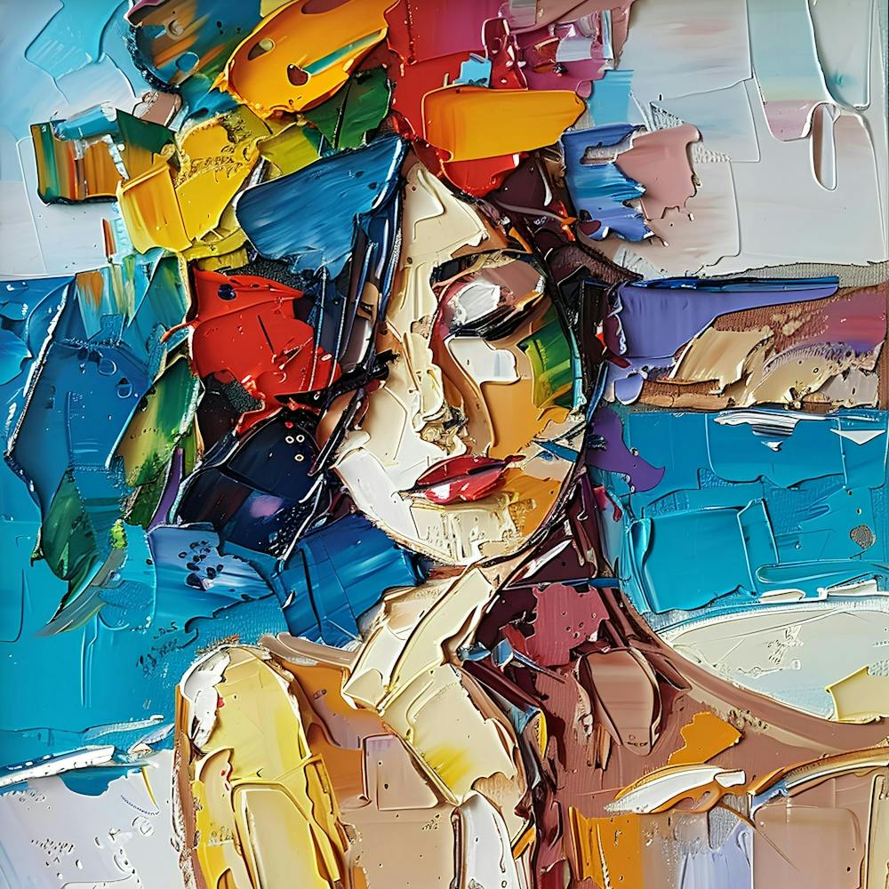 Woman With Colorful Hair