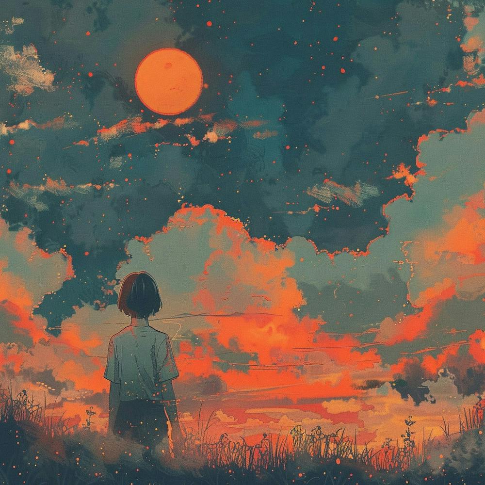 Girl Looking At The Sunset Lofi