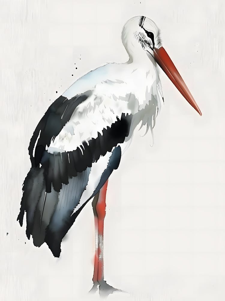 Watercolor Stork