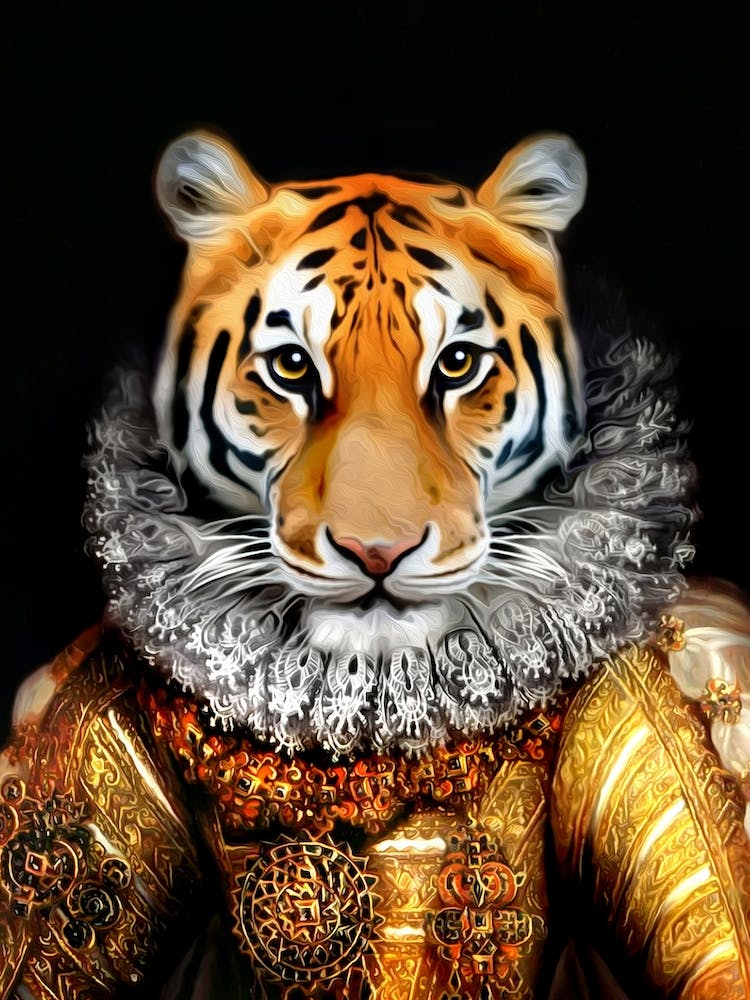 Cunning Heather Tiger Girl Pet Portraits