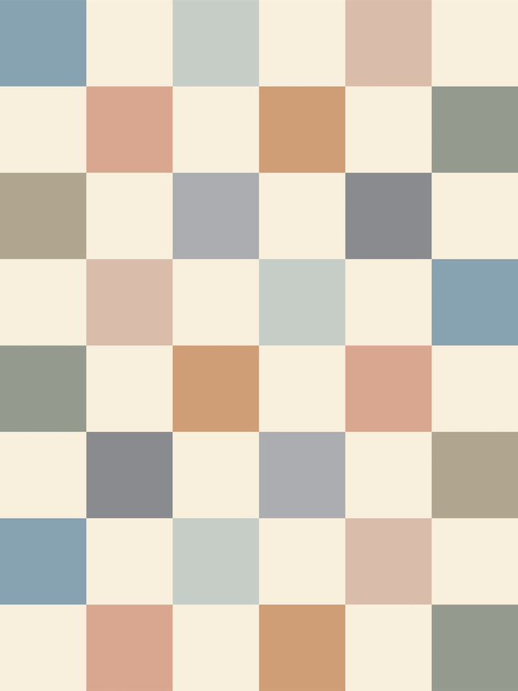 Blue and Beige Neutral Checker