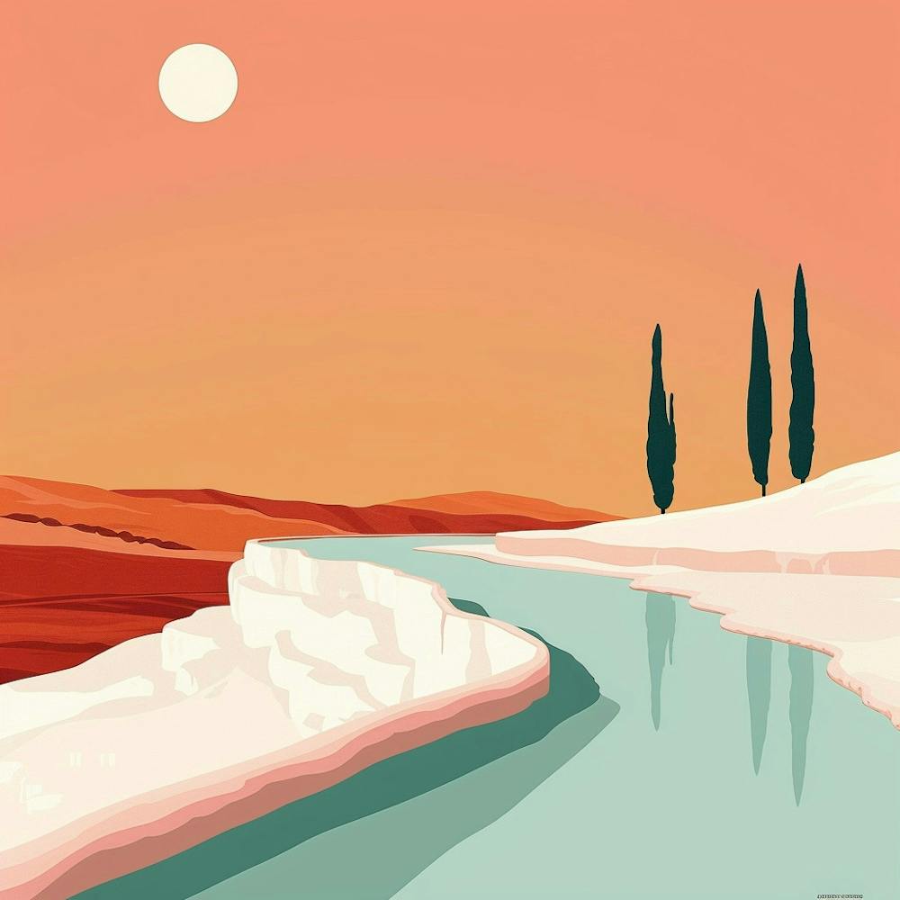A Pamukkale In Turkey Minimal Illustration 1720349382 4