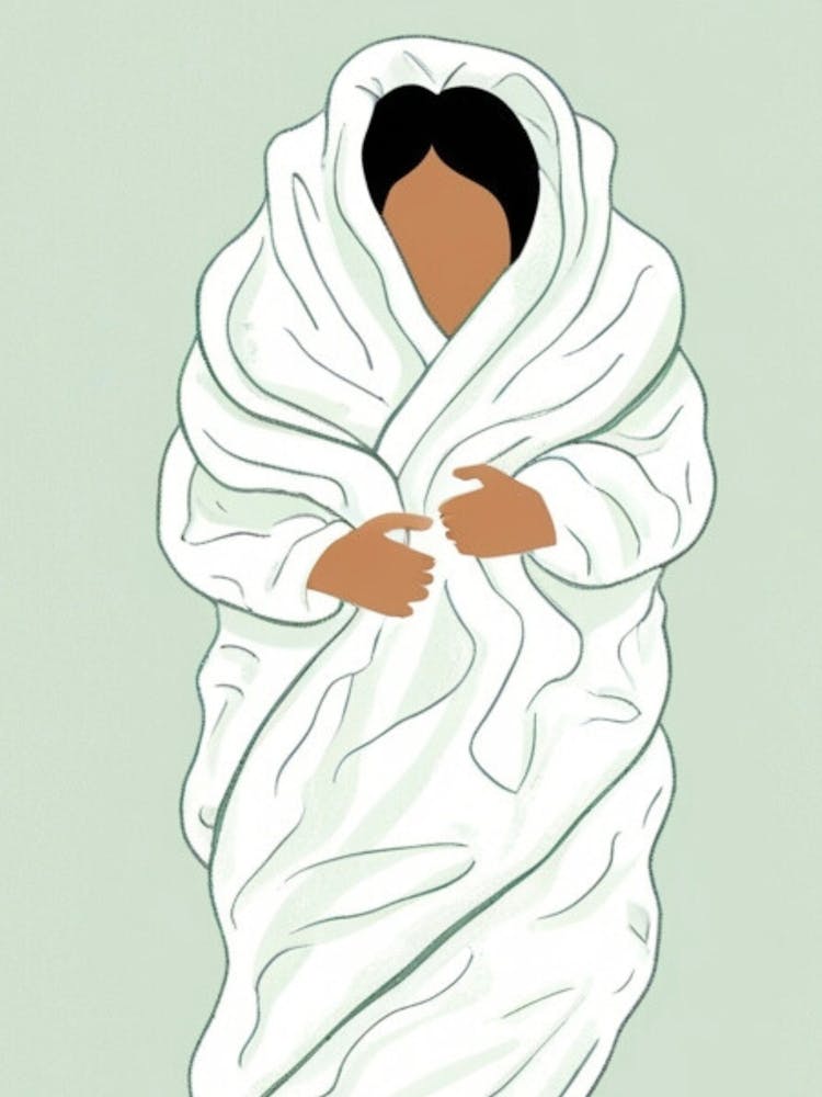 Woman Wrapped In A Blanket 1