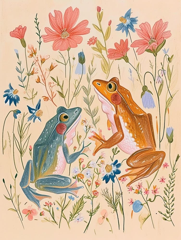 Dessin Animal Floral Folklorique Grenouille 7