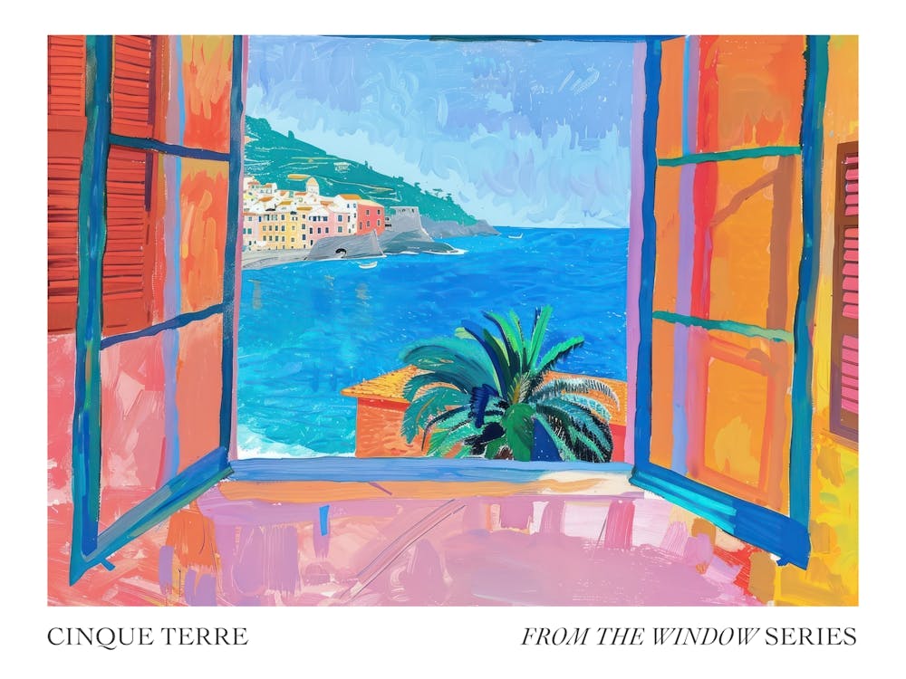 Cinque Terre From The Window Series Poster Painting 4