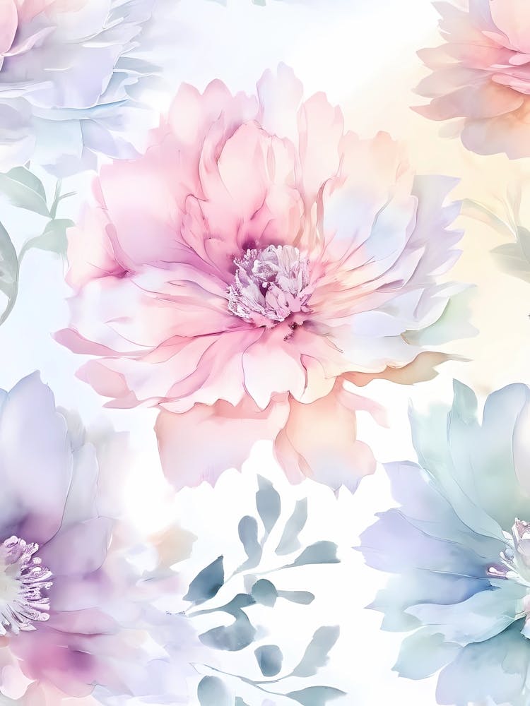 Watercolor Flowers Seamless Pattern 5