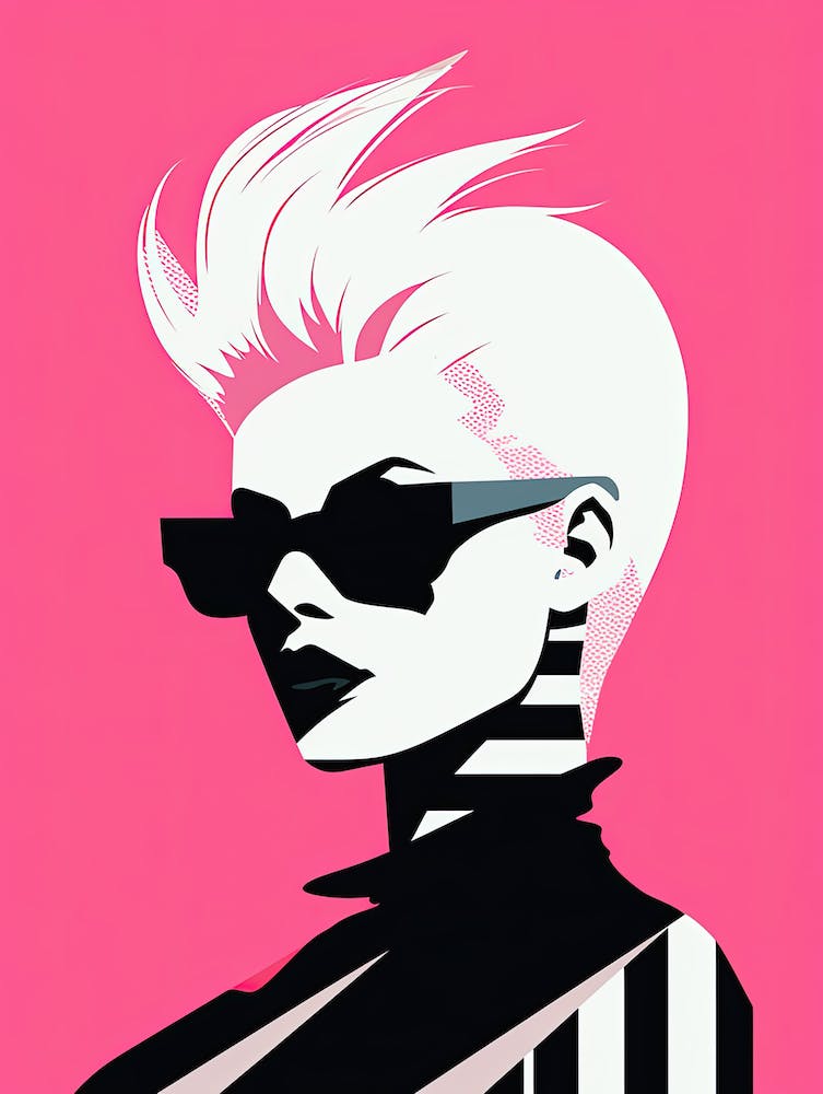 Pink Punk Icon: Minimalist Expression