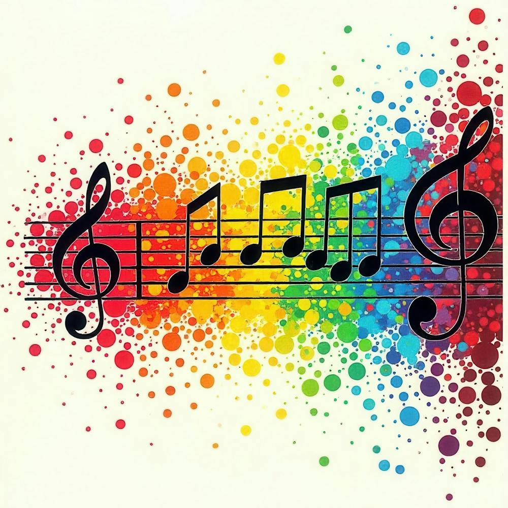 Rainbow Music Notes 1