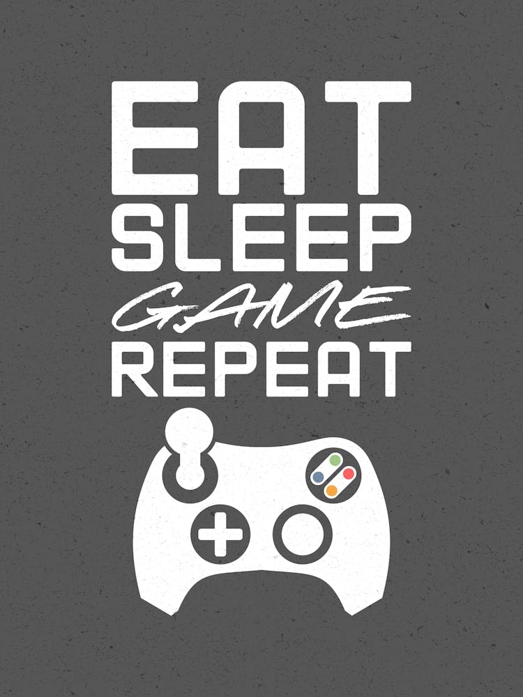Eat Sleep Game Repeat - Black Gaming