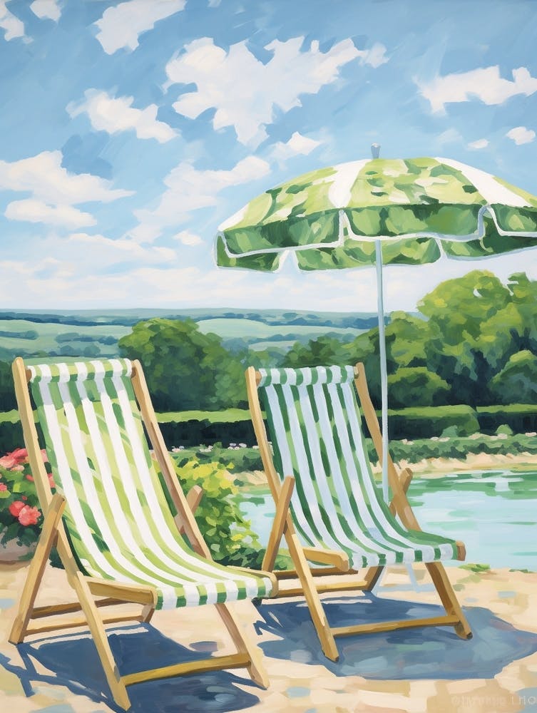 Sun Lounger By The Pool In French Countryside 1