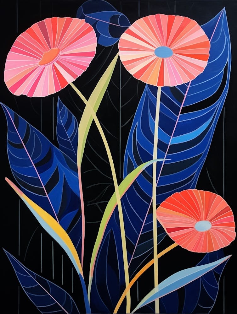 Gerbera Daisy 3 Hilma Af Klint Inspired Flower Illustration