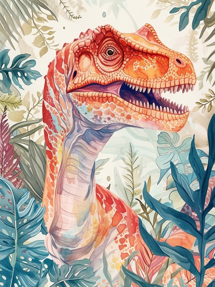 Pastel Rainbow Allosaurus Dinosaur 2