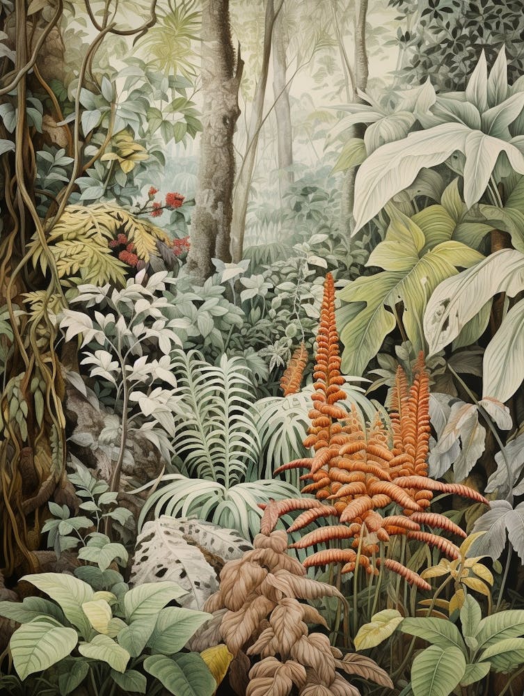 Vintage Jungle Botanical Illustration Ginger 2