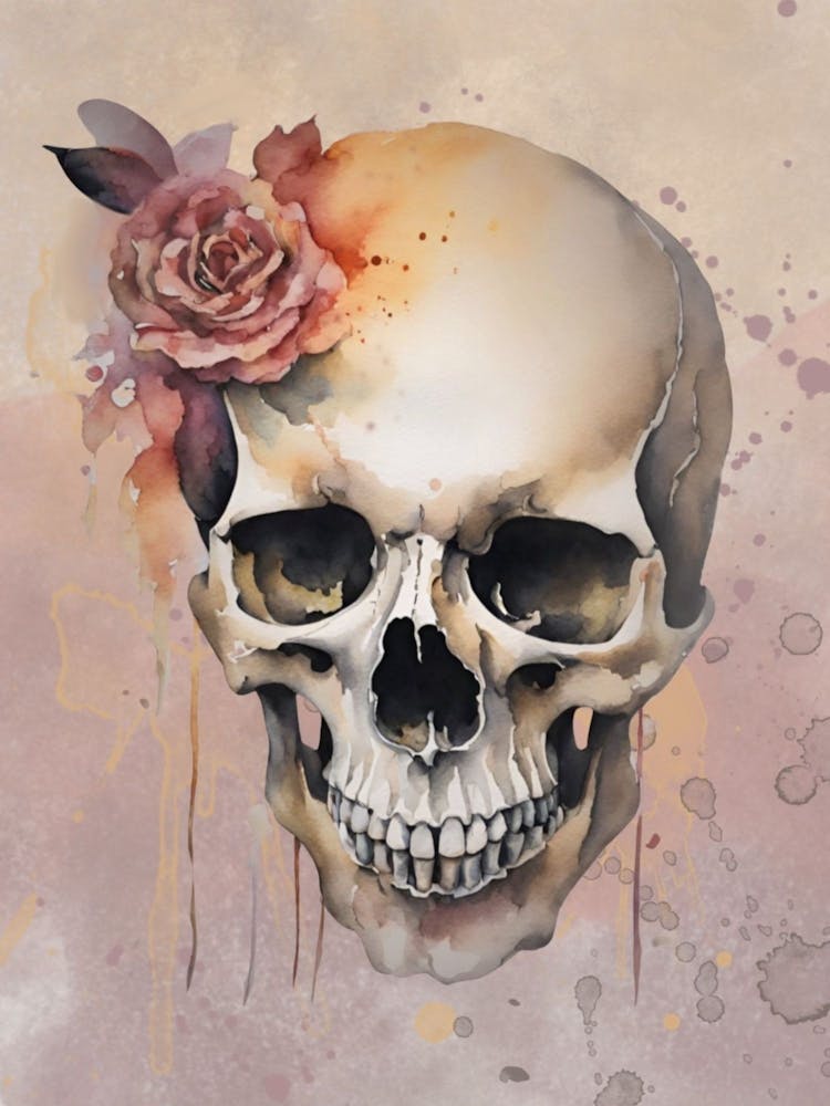 Skull With Flower