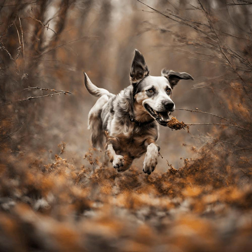 Dog Running Through The Woods 1