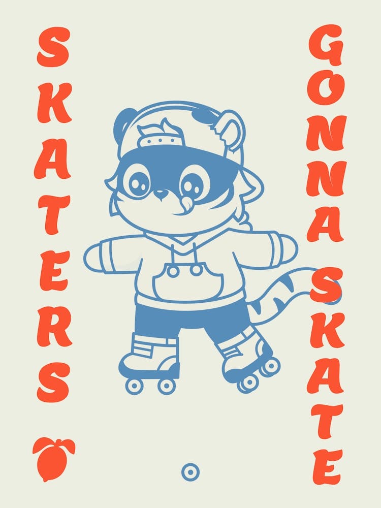 Skater gonna skate / Roller-Skater — Retrowave poster, sport poster, anime print, manga poster