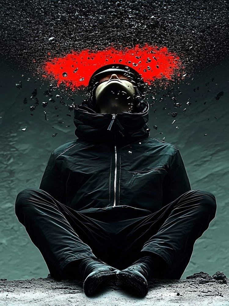Man Sitting On A Rock