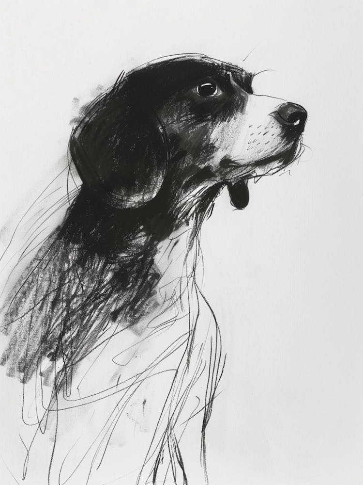 Minimalist Dog Line Charcoal