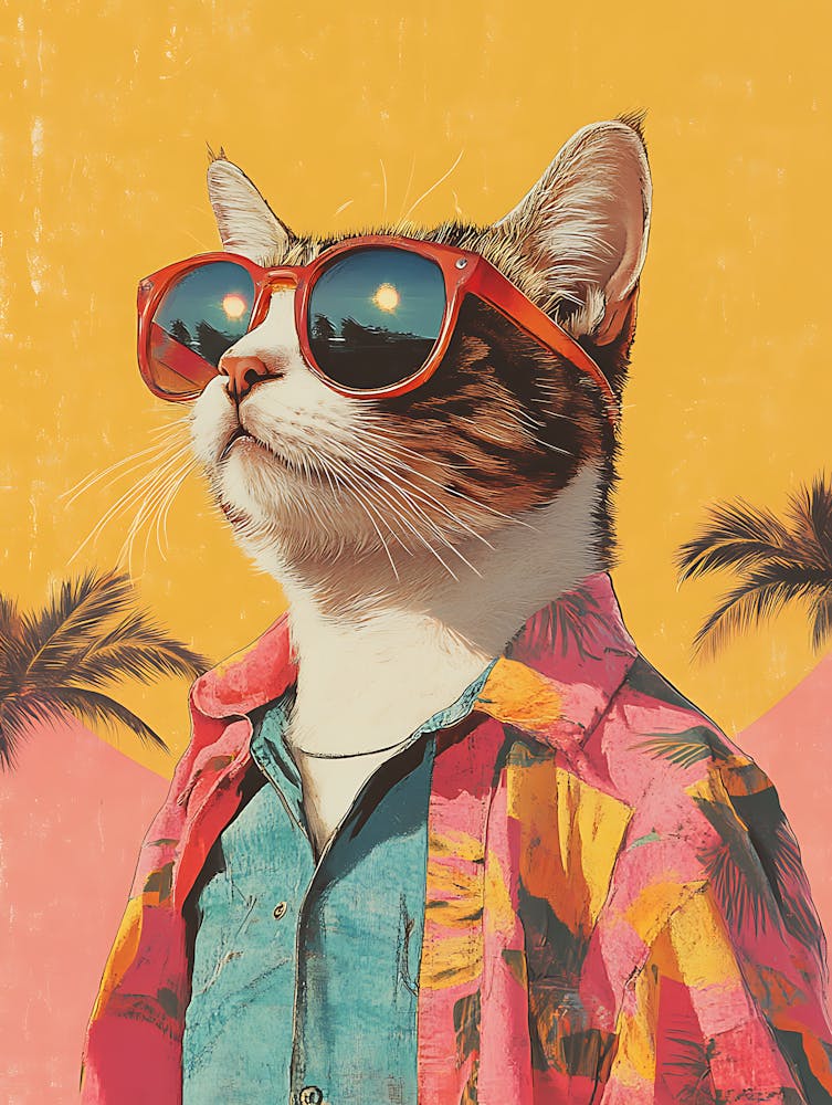 Vintage Retro Poster Coole Katze 22