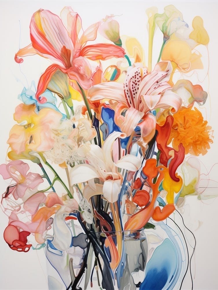 Abstract Flower Painting Lily 5