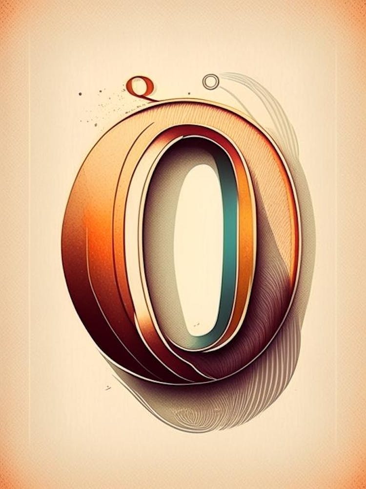 O, Letter, Alphabet Retro Drawing 3