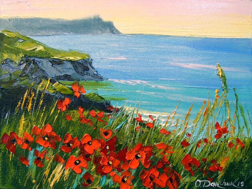 Flowers on the coast of the sea