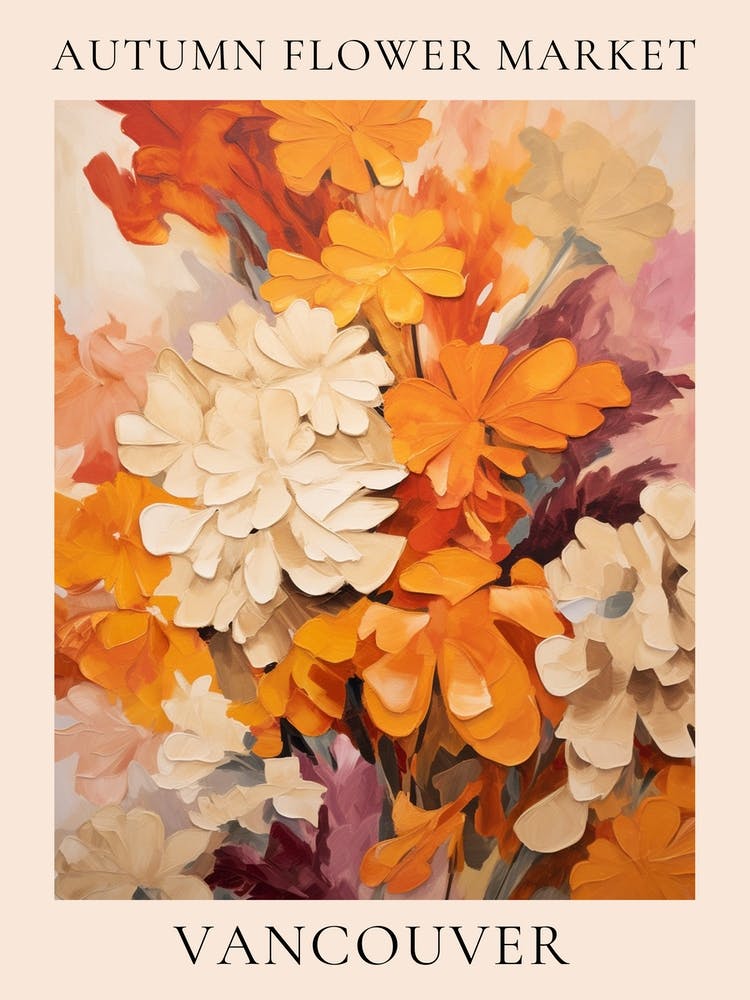 Autumn Flower Market Poster Vancouver