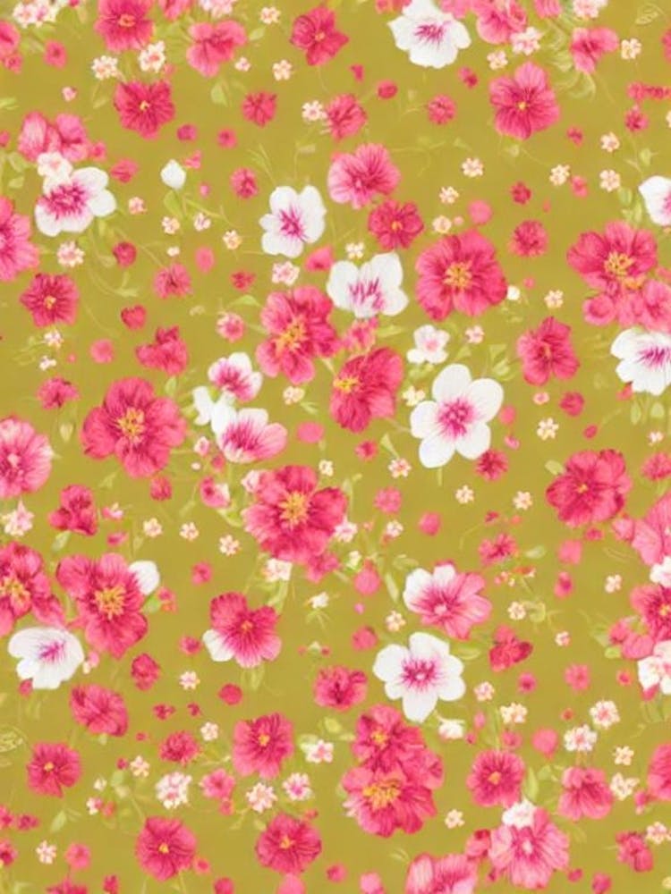 Foxglove Floral Print Warm Tones 2 Flower