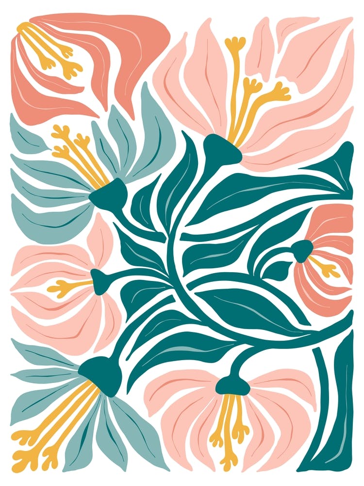 Flowers Matisse Style Boho Botanical 1