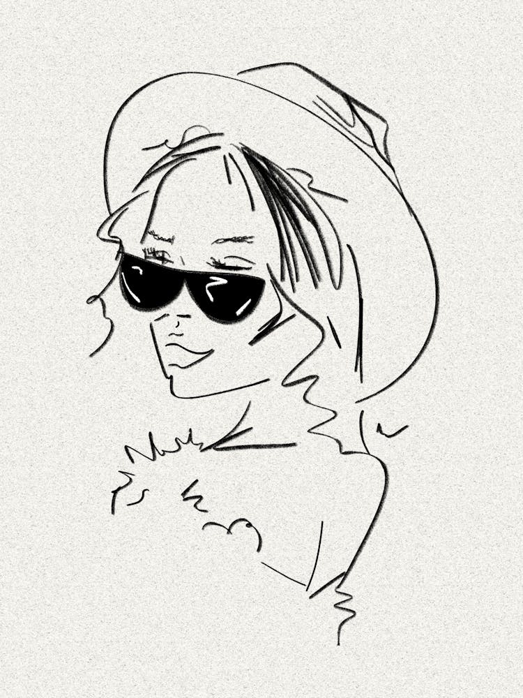 Woman in hat and sunglasses | Popart, Fashion, Woman, Hat, Sunglasses, Abstract, Bold, Colorful, Modern, Trendy, Chic, Aesthetic