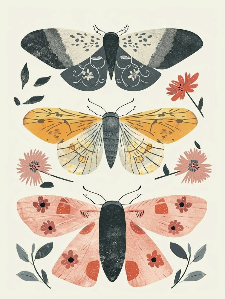 Colourful Insect Illustration Moth 42