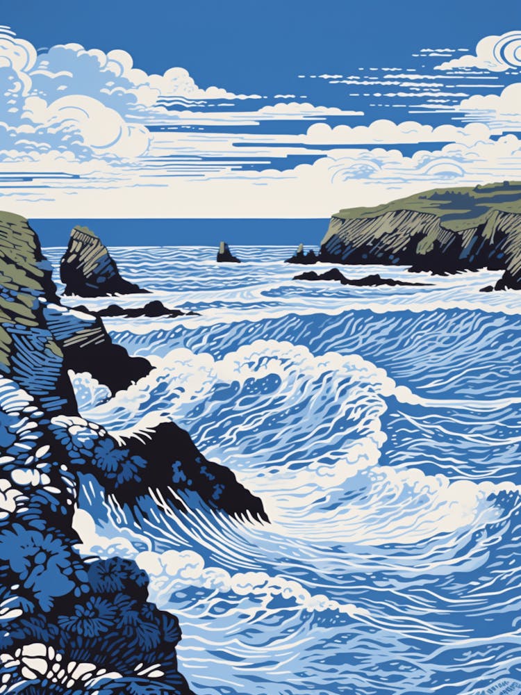 A Screen Print Of Kynance Cove Cornwall 1