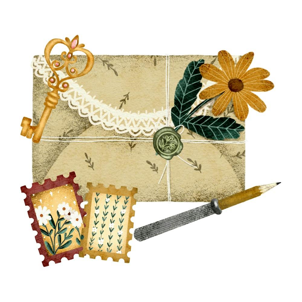 Secret love letter art illustration