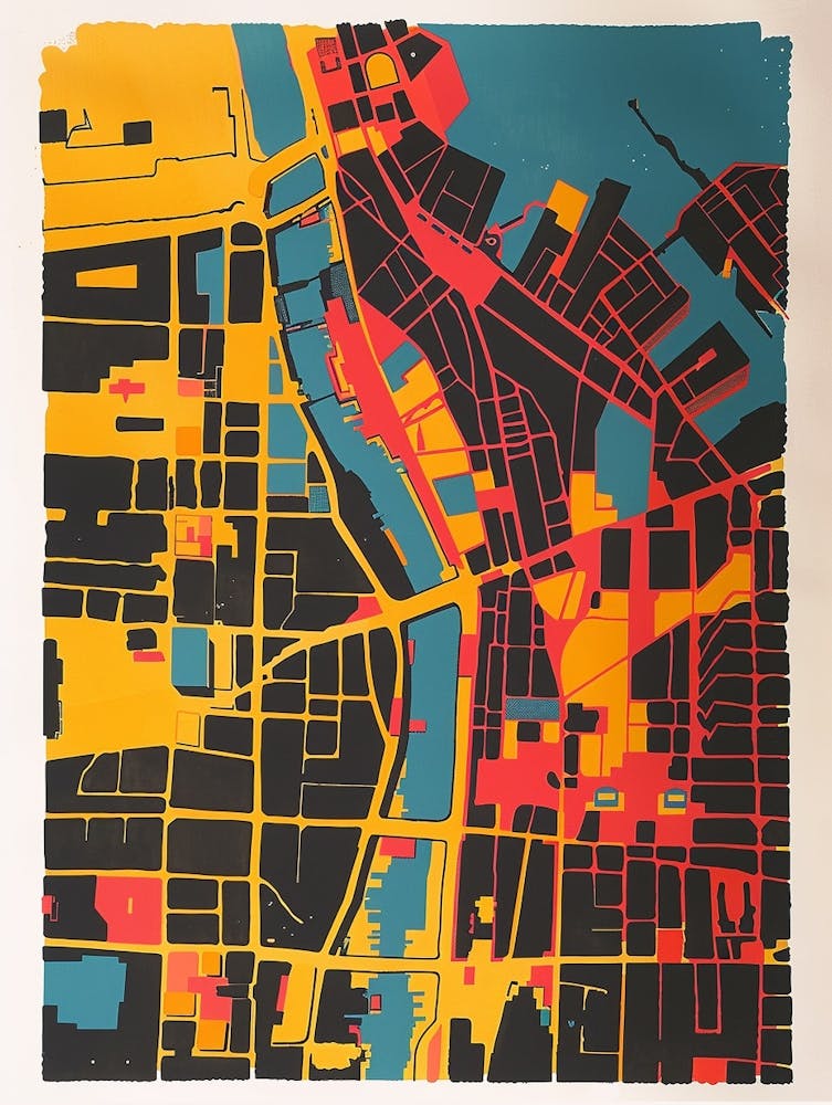 Flushing New York Colourful Silkscreen Illustration 1