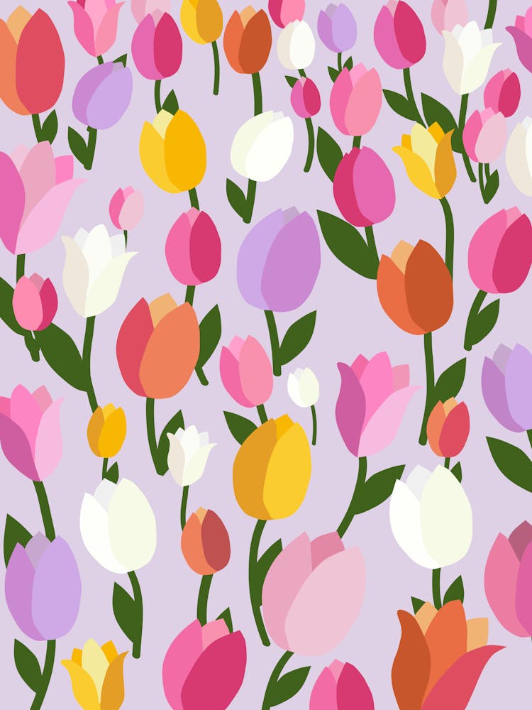 Tulip Field | 04 - Colorful Floral Lilac