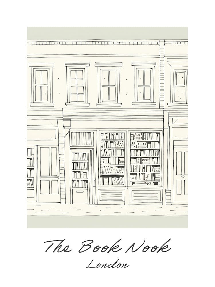 London The Book Nook Pastel Colours 6 Poster
