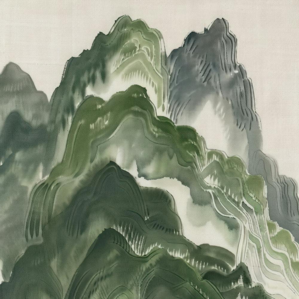 Japanese Watercolour Of Mount Kirigamine 6