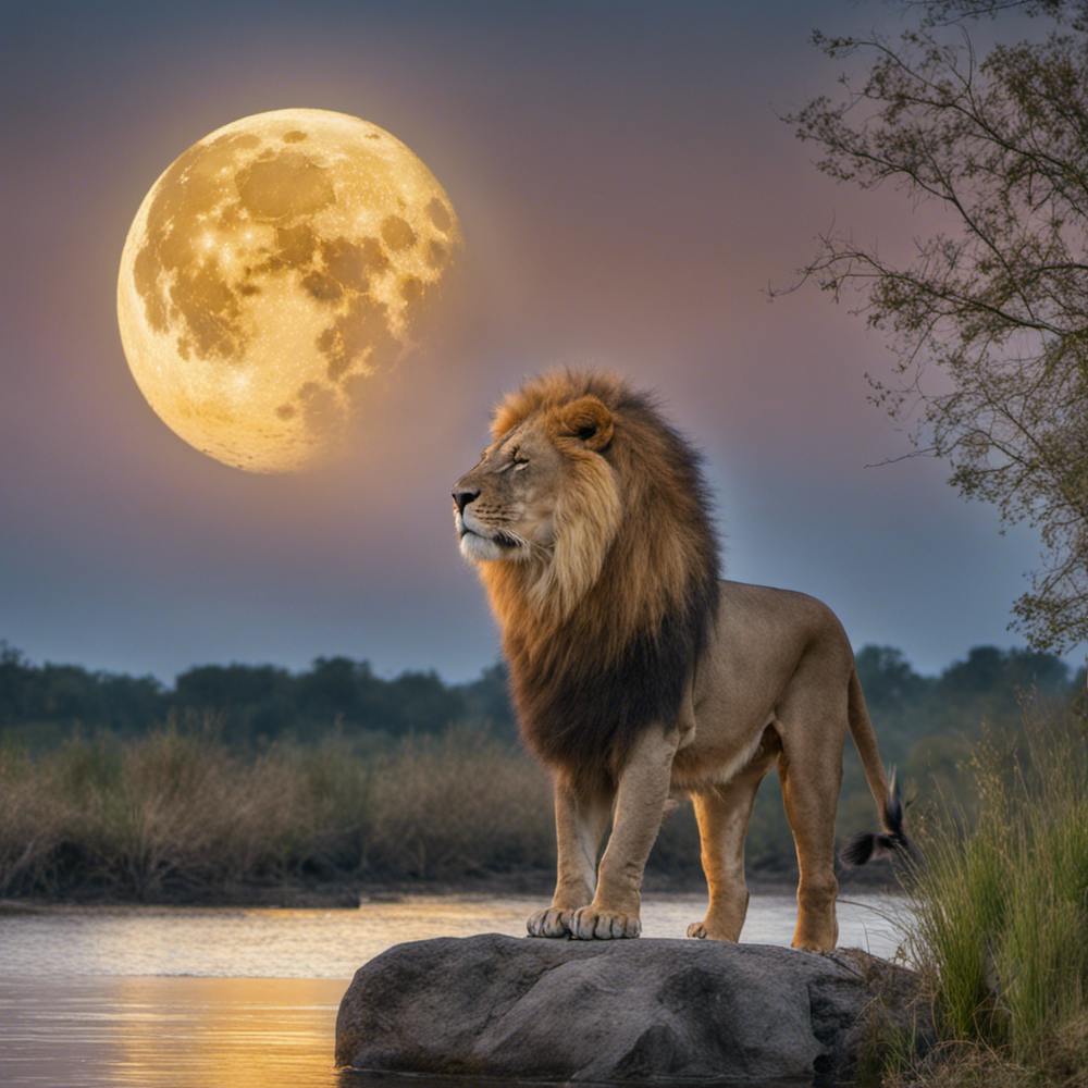 465271 Le Lion Boit De L’Eau Dans La Nature Avec Une Gran Xl 1024 V1 0