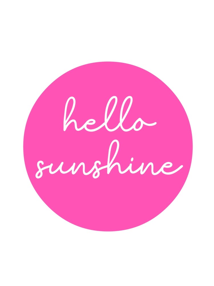 Hello Sunshine Pink Circle Sun