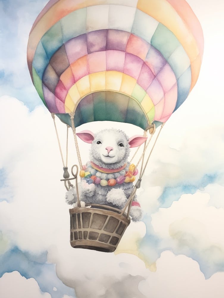 Baby Sheep 2 In A Hot Air Balloon