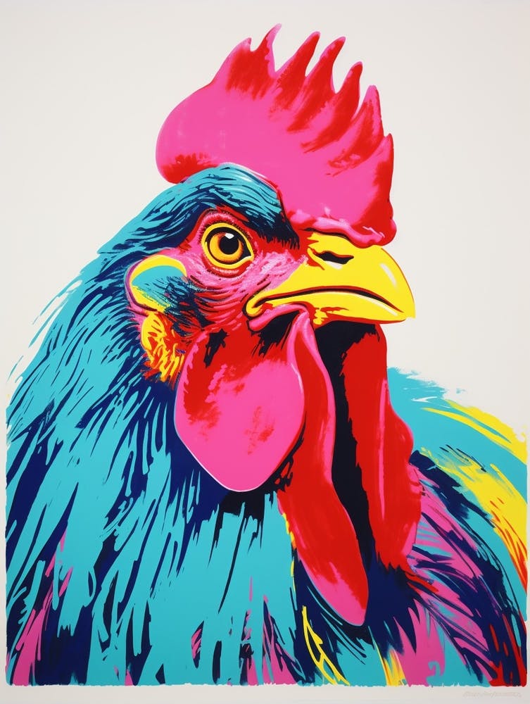 Andy Warhol Style Bird Chicken 3