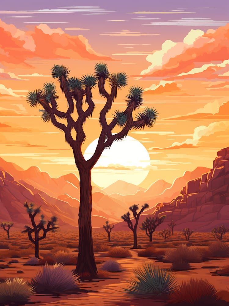 Joshua Tree At Sunset In Nat Viga Style (3)