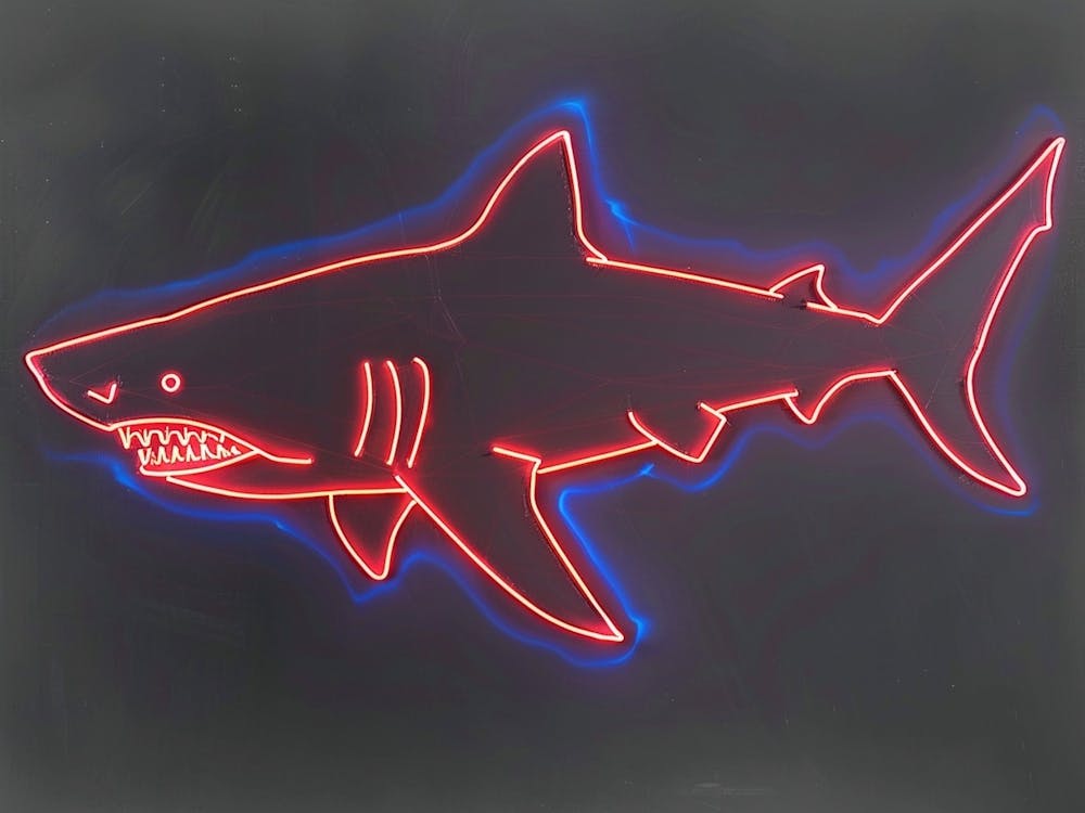 Neon Dark Red Whale Shark 2